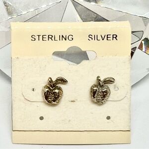 Sterling Silver Apple Earrings